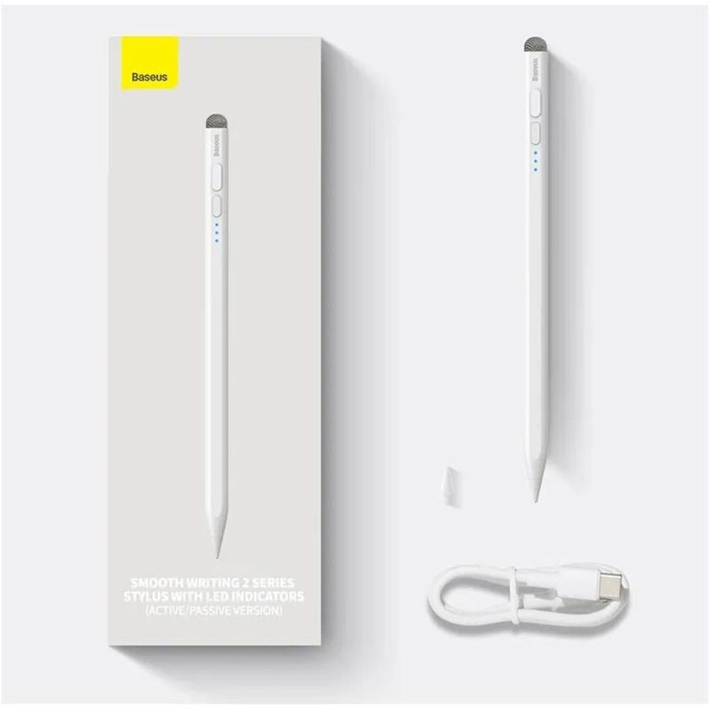 Baseus Smooth Writing 2 Series Stylus with LED Indicators, White Default Title