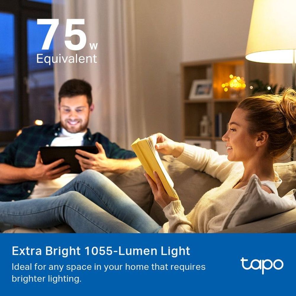 Smart Wi‑Fi light bulb casting warm yellow light for home lighting
