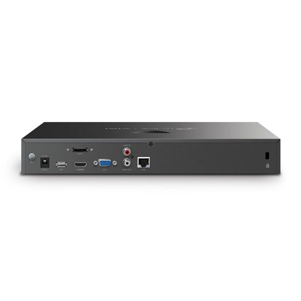 TP-Link VIGI NVR 16-channel network video recorder rear panel with ports and connectors