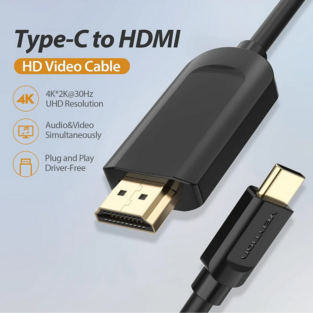 VEN-CGUBH - Vention Type-C to HDMI Cable 2M Black