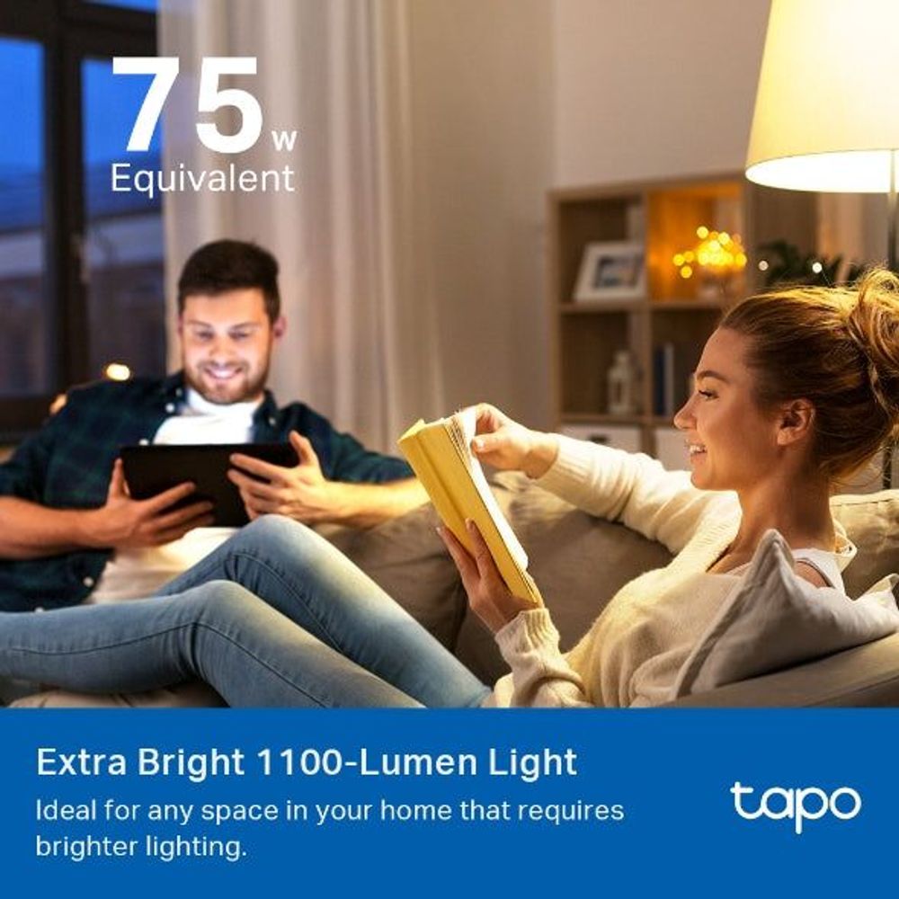 Extra-bright smart Wi‑Fi multicolour light bulb with frosted white shade and screw base
