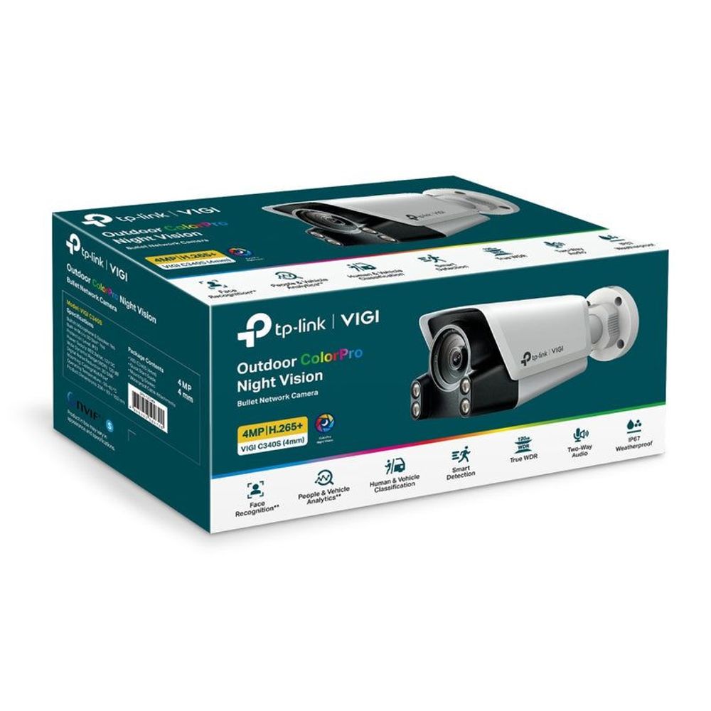 Outdoor ColorPro night vision bullet camera retail box with tp-link VIGI logo