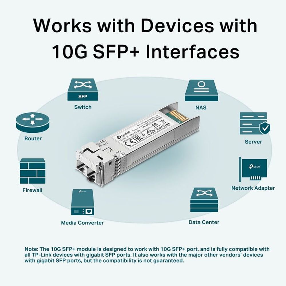 TL-SM5110-SR - TP-Link TL-SM5110-SR 10GBase-SR SFP+ LC Transceiver