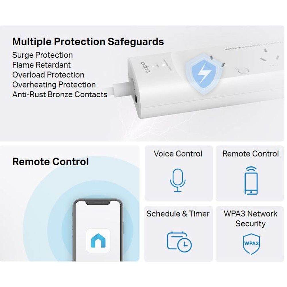 TL-TAPOP300 - TP-Link Smart Wi-Fi Power Strip 3-Outlets,