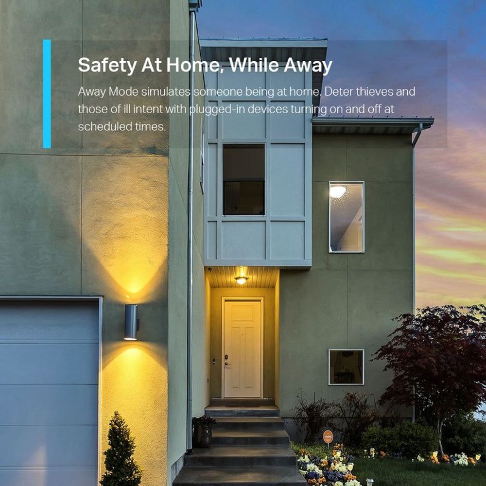 Smart Wi‑Fi socket home safety while away shown near front entrance