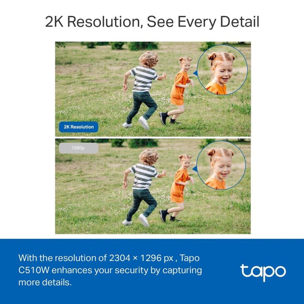 TP-Link Tapo outdoor pan-tilt security WiFi camera with white dome and black lens