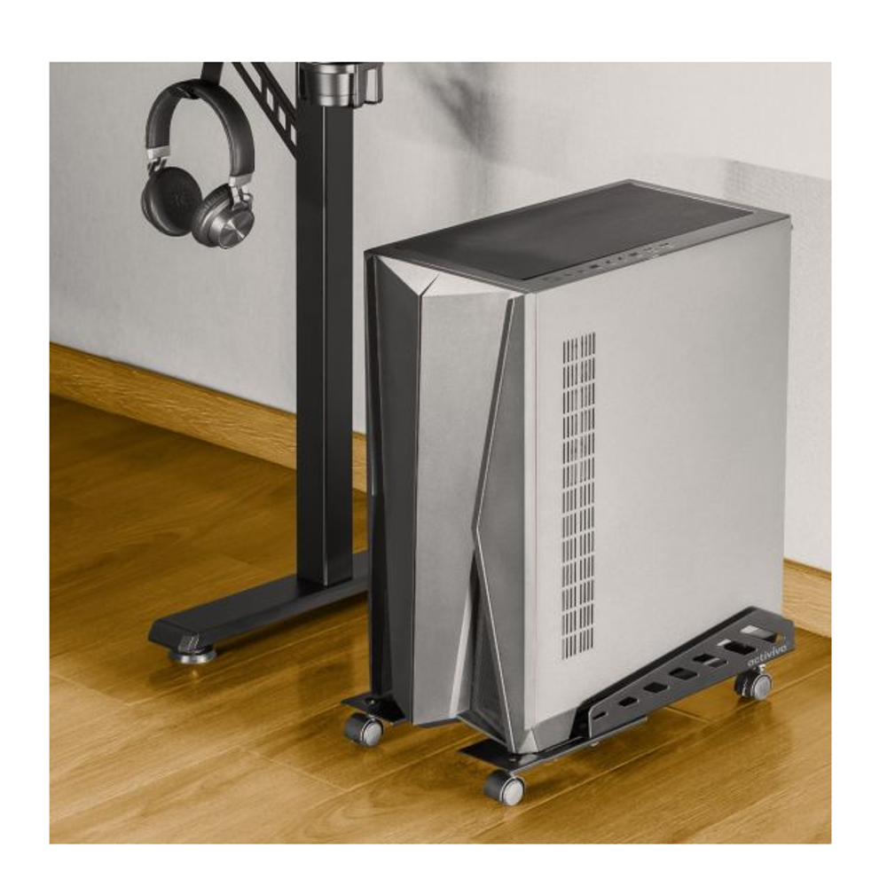 activiva Heavy-Duty PC Mobile Floor Stand with Casters