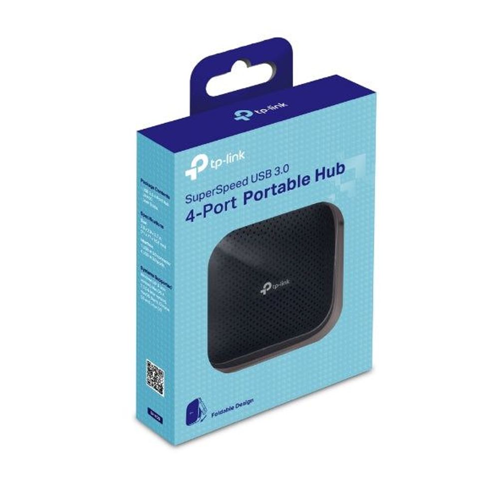 TP-Link USB 3.0 4-port portable hub retail box with product artwork