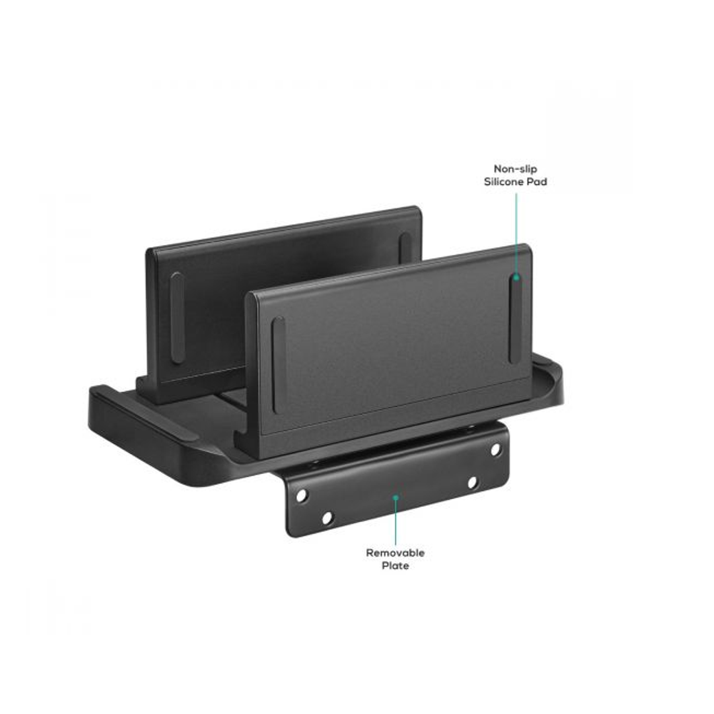 Black mount stand with non-slip silicone pad and removable mounting plate