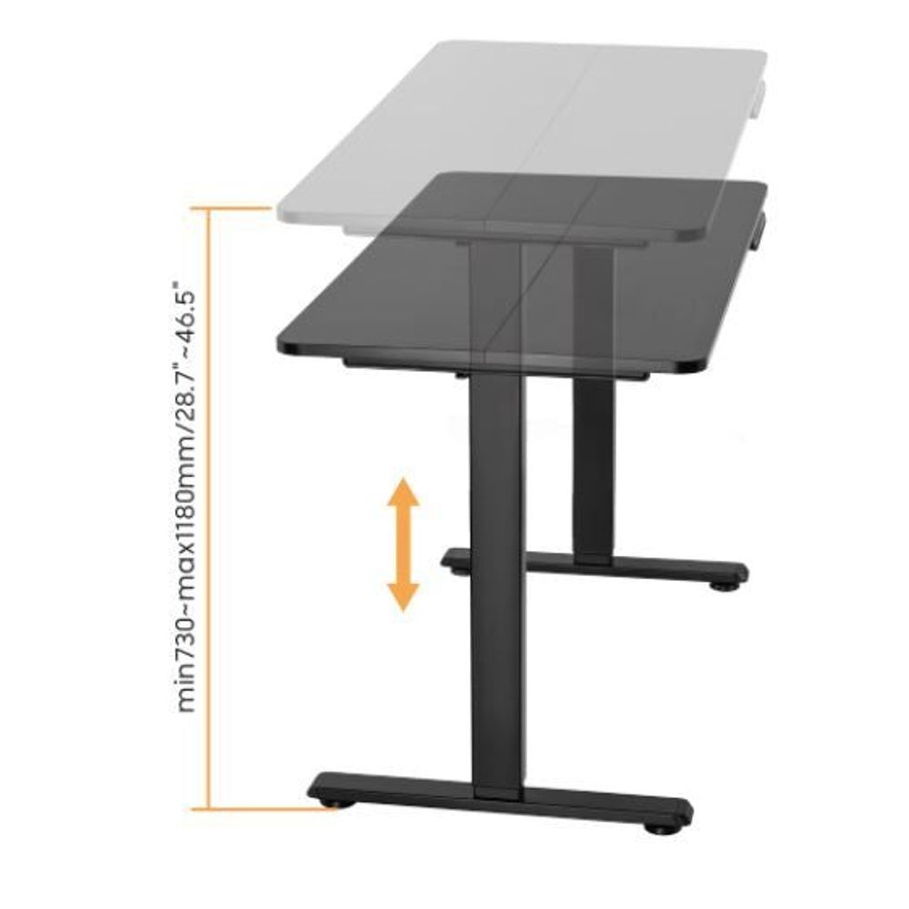 Bracom Affordable Compact Electric Single-Motor Sit-Stand Desk - White