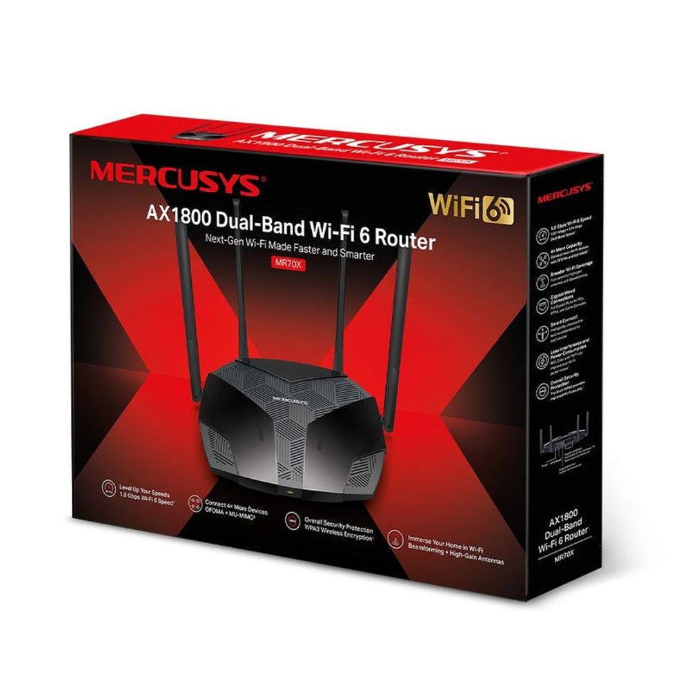 MER-MR70X - Mercusys AX1800 Dual-Band Wi-Fi 6 Router