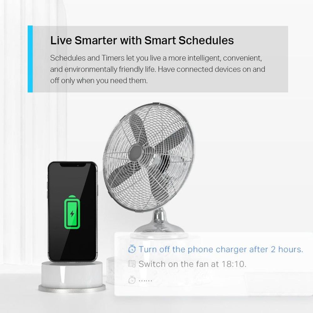 Smart Wi‑Fi socket smart schedule controlling a fan from a smartphone