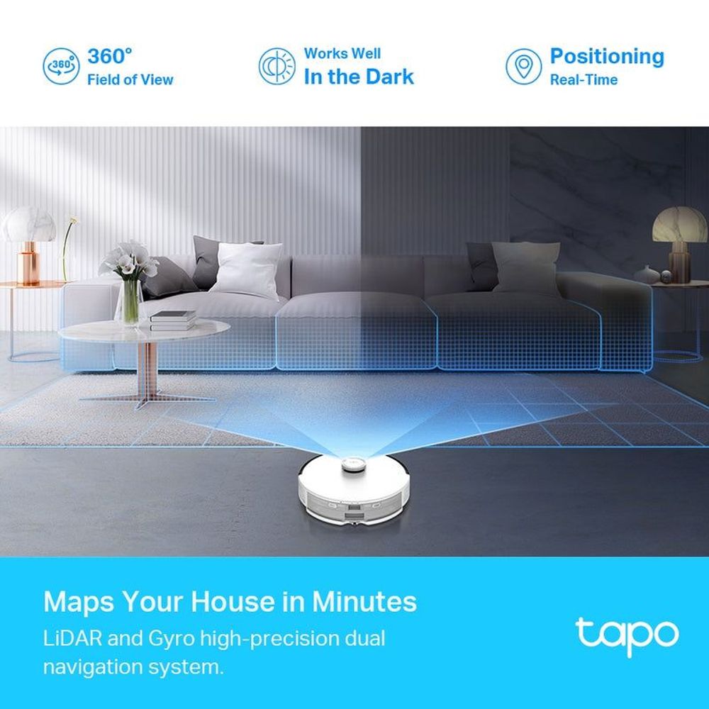 TL-TAPORV30PLUS - TP-Link Tapo RV30 Plus, LiDAR Navigation Robot Vacuum & Mop + Smart Auto-Empty Dock