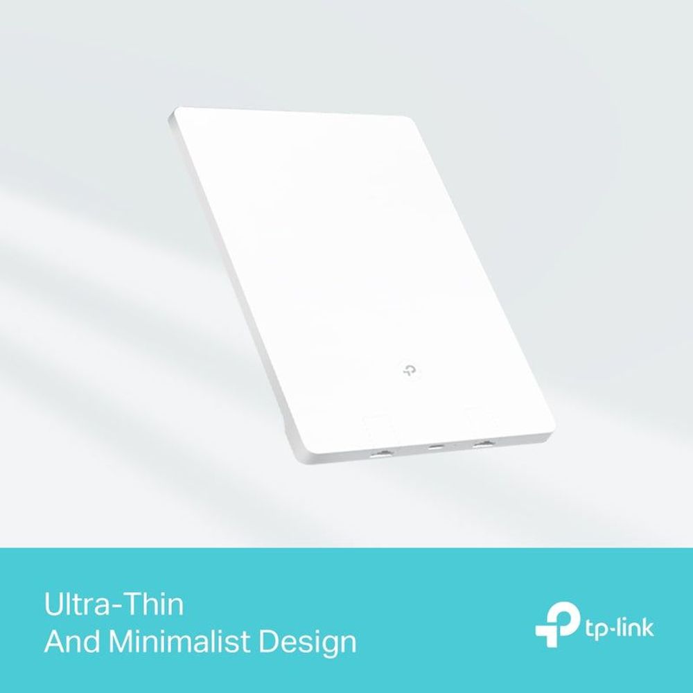 White ultra-thin TP-Link Air router, angled view