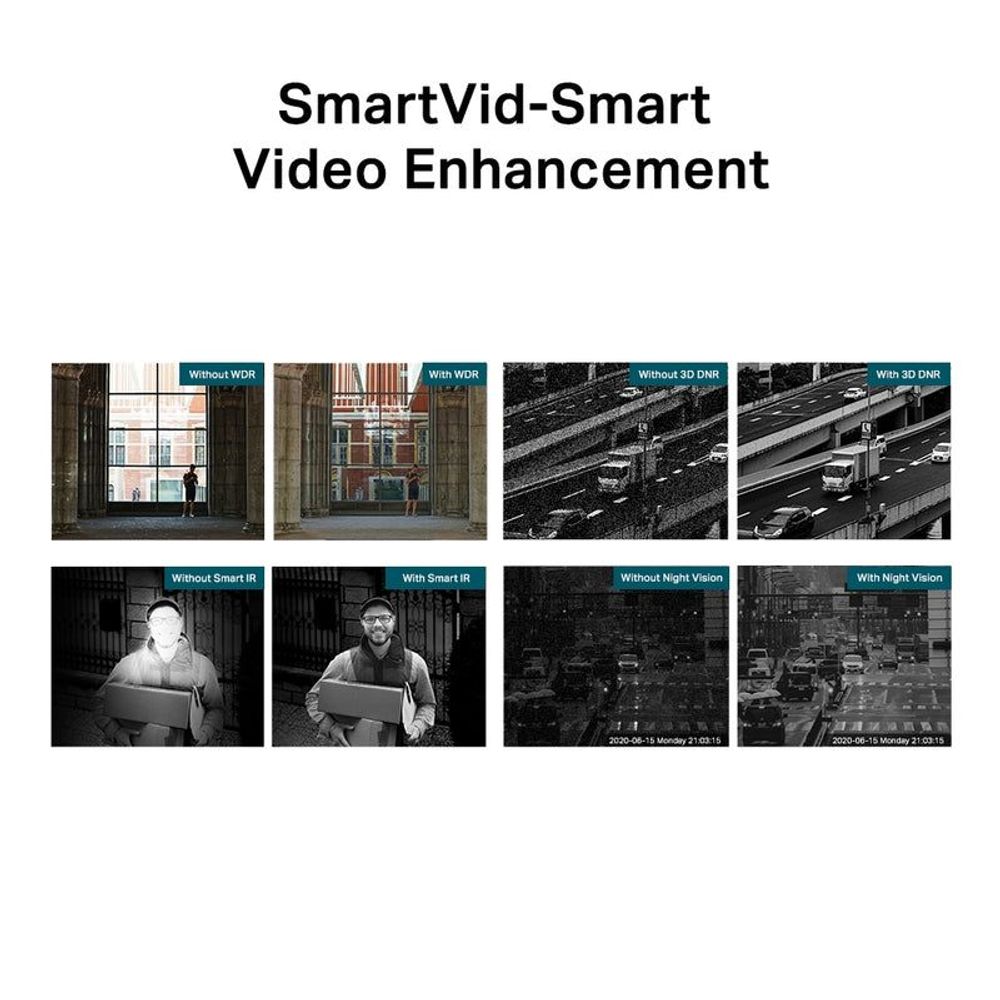 Security camera SmartVid video enhancement feature panel