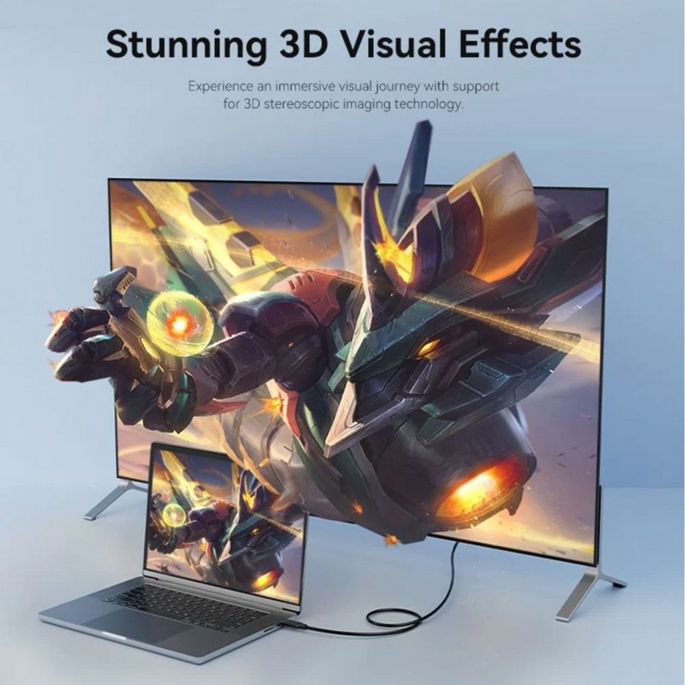 DisplayPort cable connecting dual monitors with visible cable between ports