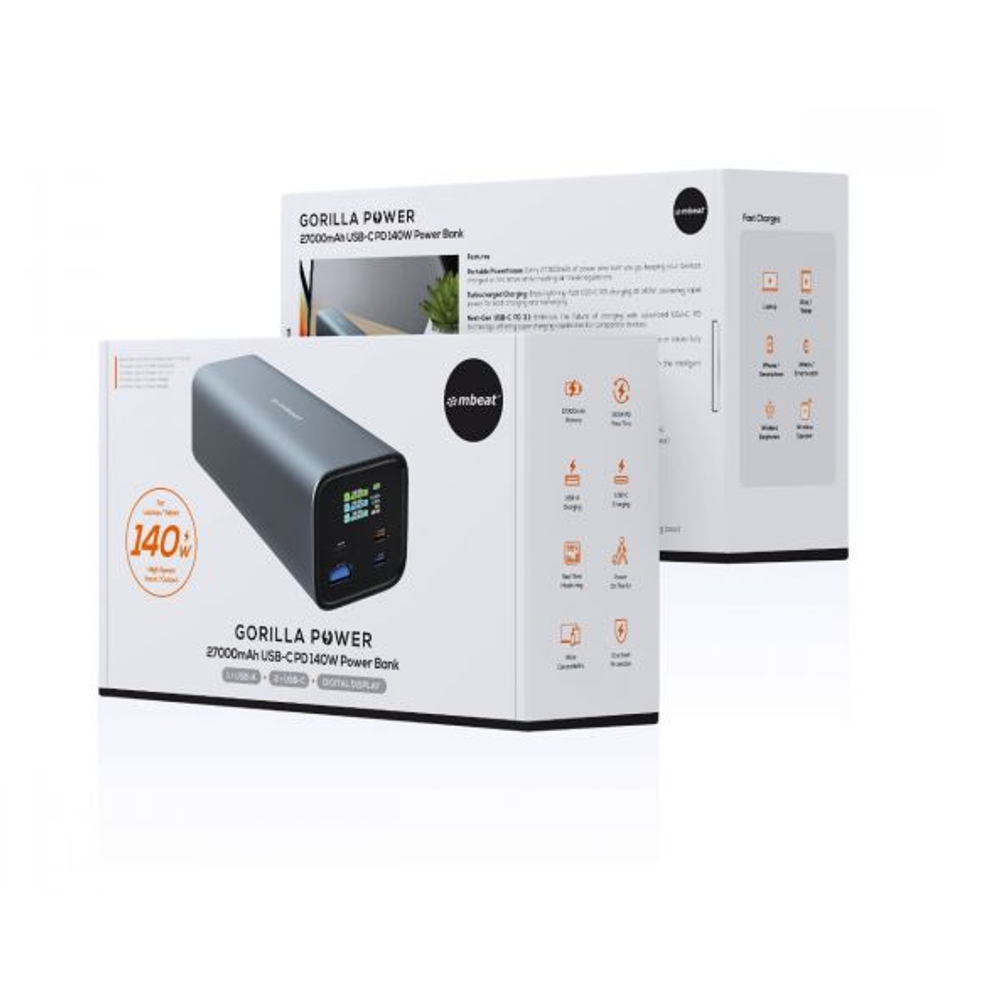mbeat Gorilla Power 27000mAh USB-C PD 140W Power Bank
