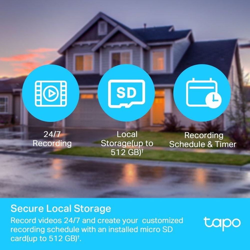 Security camera local storage and recording icons