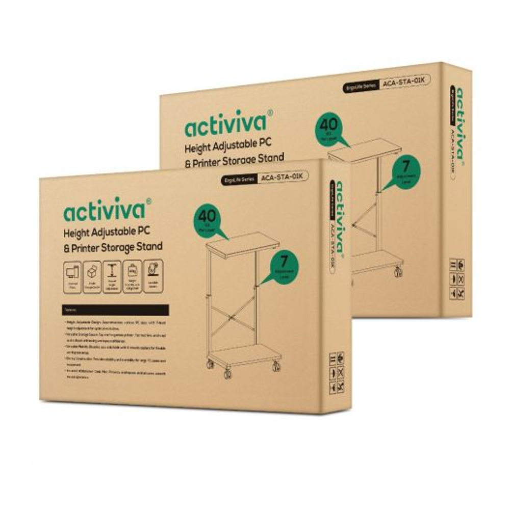 activiva Height Adjustable PC & Printer Storage Stand