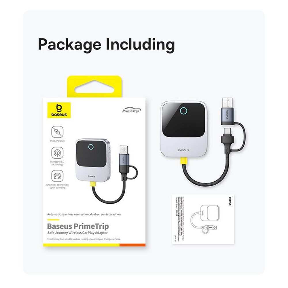 OS-Baseus SafeJourney Series Wireless CarPlay Adapter Space Grey