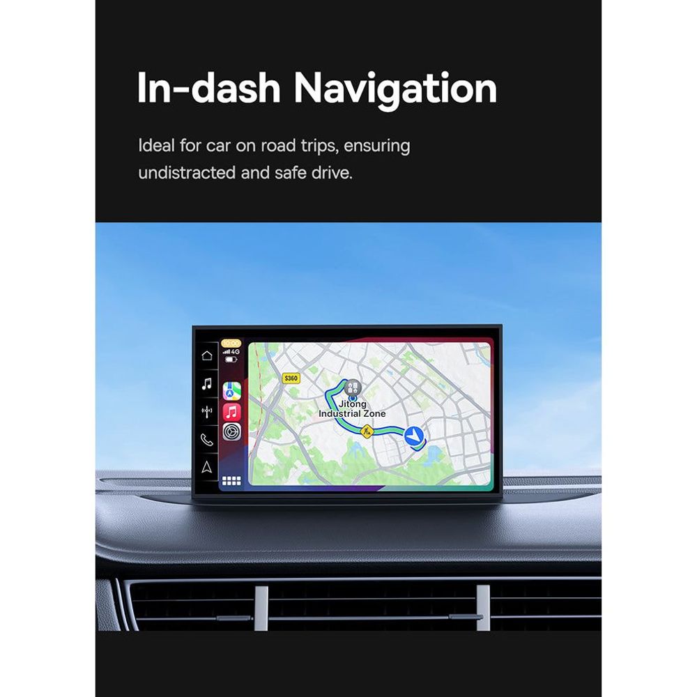 OS-Baseus SafeJourney Series Wireless CarPlay Adapter Space Grey