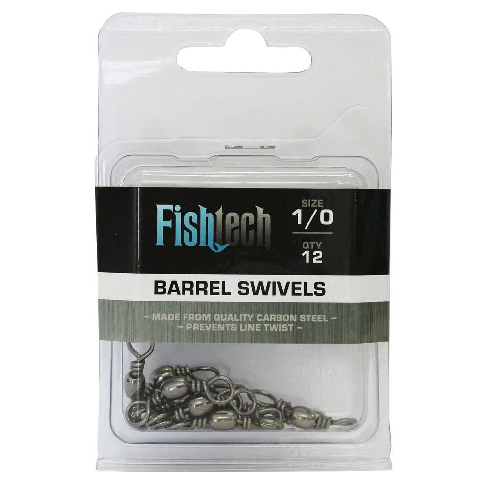 Fishtech Barrel swivels 1/0 (12 per pack)