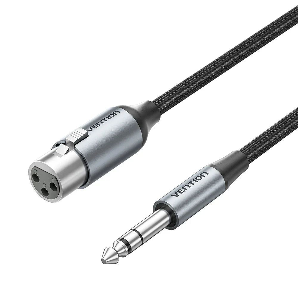 Vention 6.35mm TRS Male to XLR Female Audio Cable 3M Gray Aluminum Alloy Type Default Title