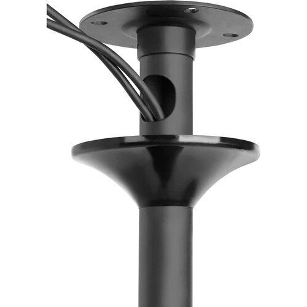 Black top mounting hub with round plate and central pole column