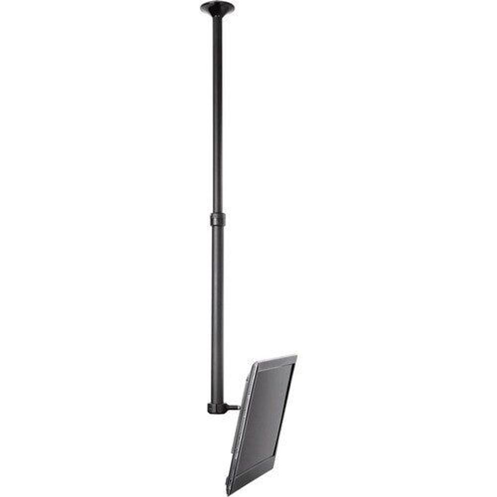 Black height-adjust pole mount with slim display bracket