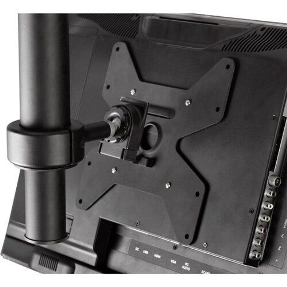 Black metal VESA plate with center mount and support arms