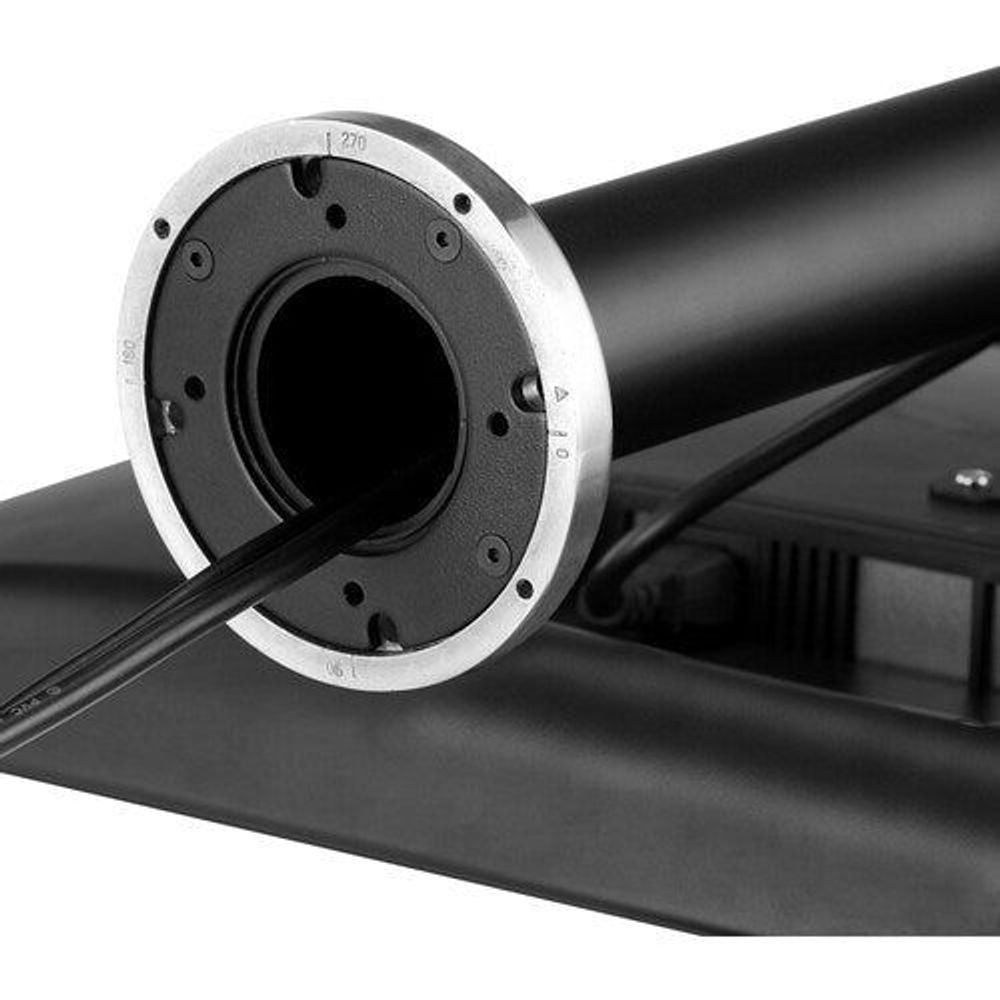 Black mount arm with circular interface ring on the counter mount post