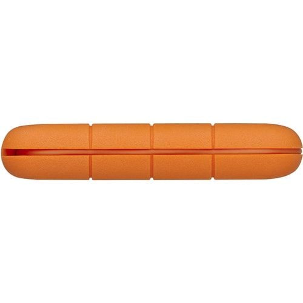 Orange rugged portable external hard drive with segmented design