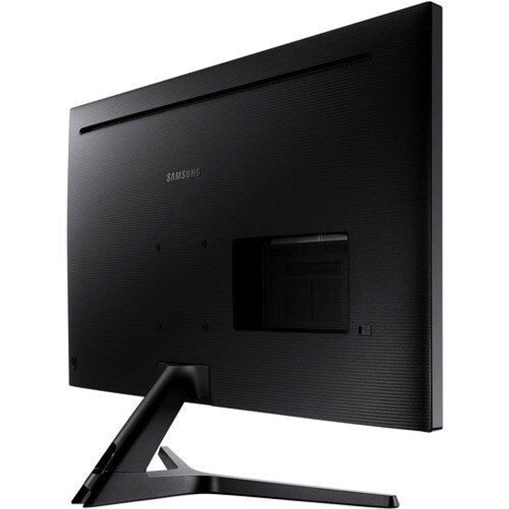 Samsung 32-inch 4K LCD monitor rear view, dark textured back and stand