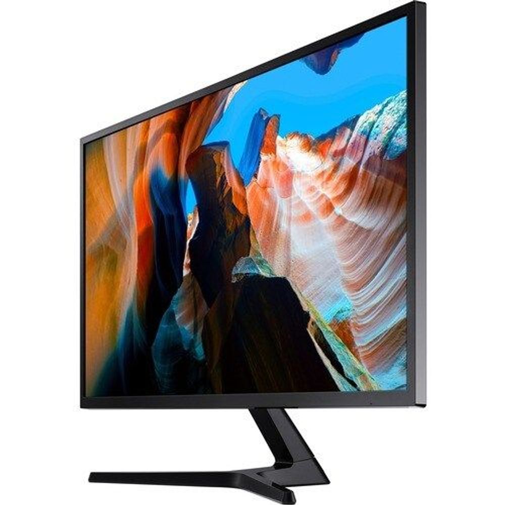 Samsung 32-inch LCD monitor front angle with dark frame and stand