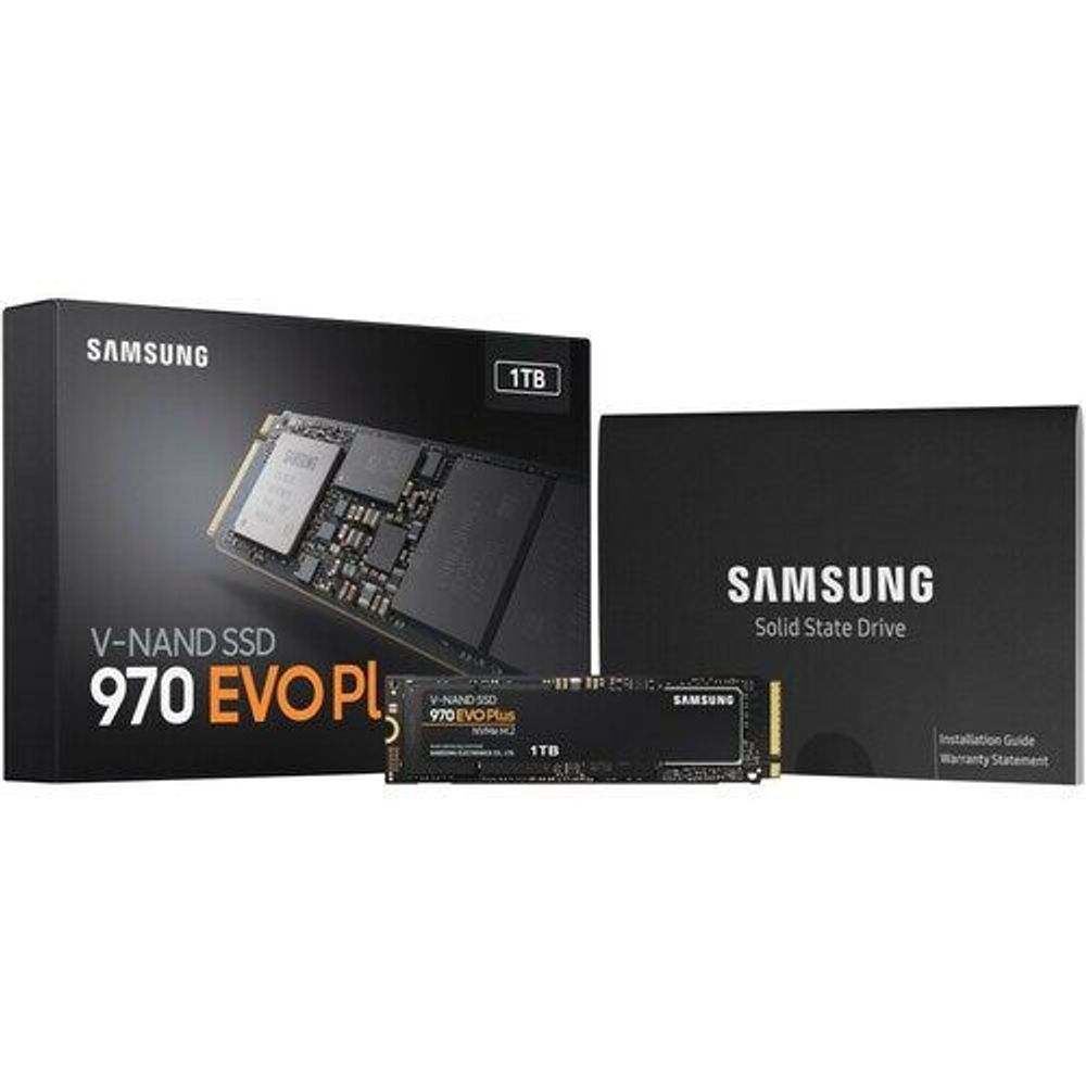 Samsung 970 EVO Plus 1TB NVMe M.2 SSD kit with box and included materials