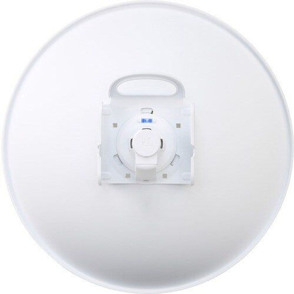 Ubiquiti PowerBeam AC Gen2 white dish antenna with mounting bracket detail