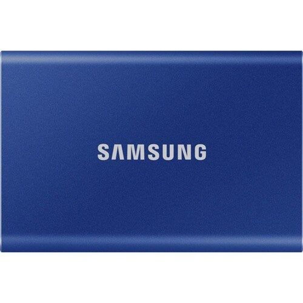 Samsung T7 1TB portable SSD blue front with centered SAMSUNG logo