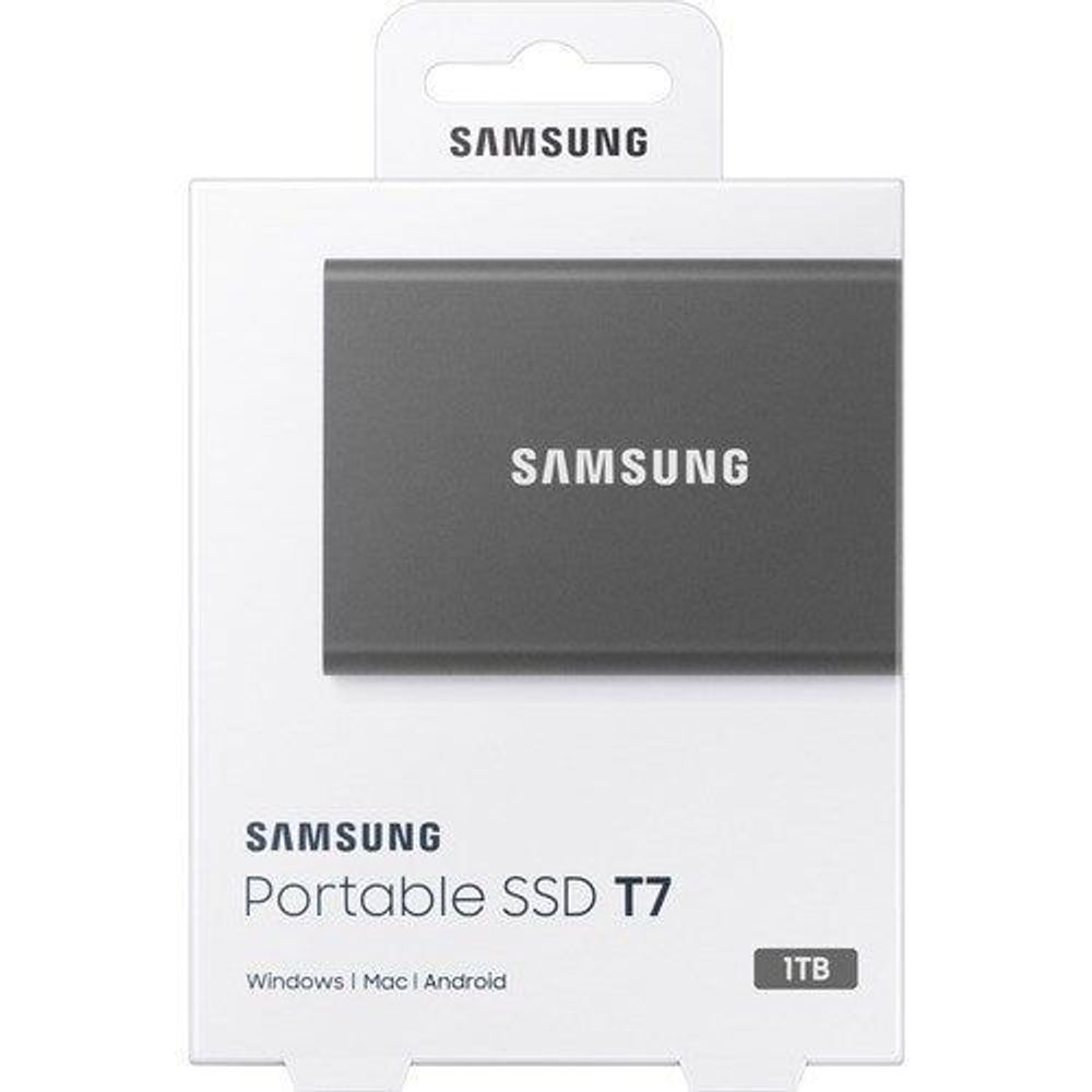 Samsung Portable SSD T7 retail package, 1TB, Windows i Mac i Android