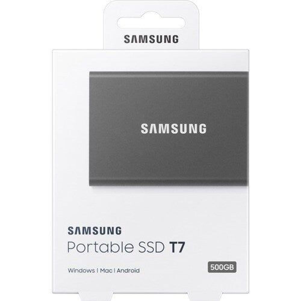 Samsung Portable SSD T7 retail package, 500GB, Windows i Mac i Android