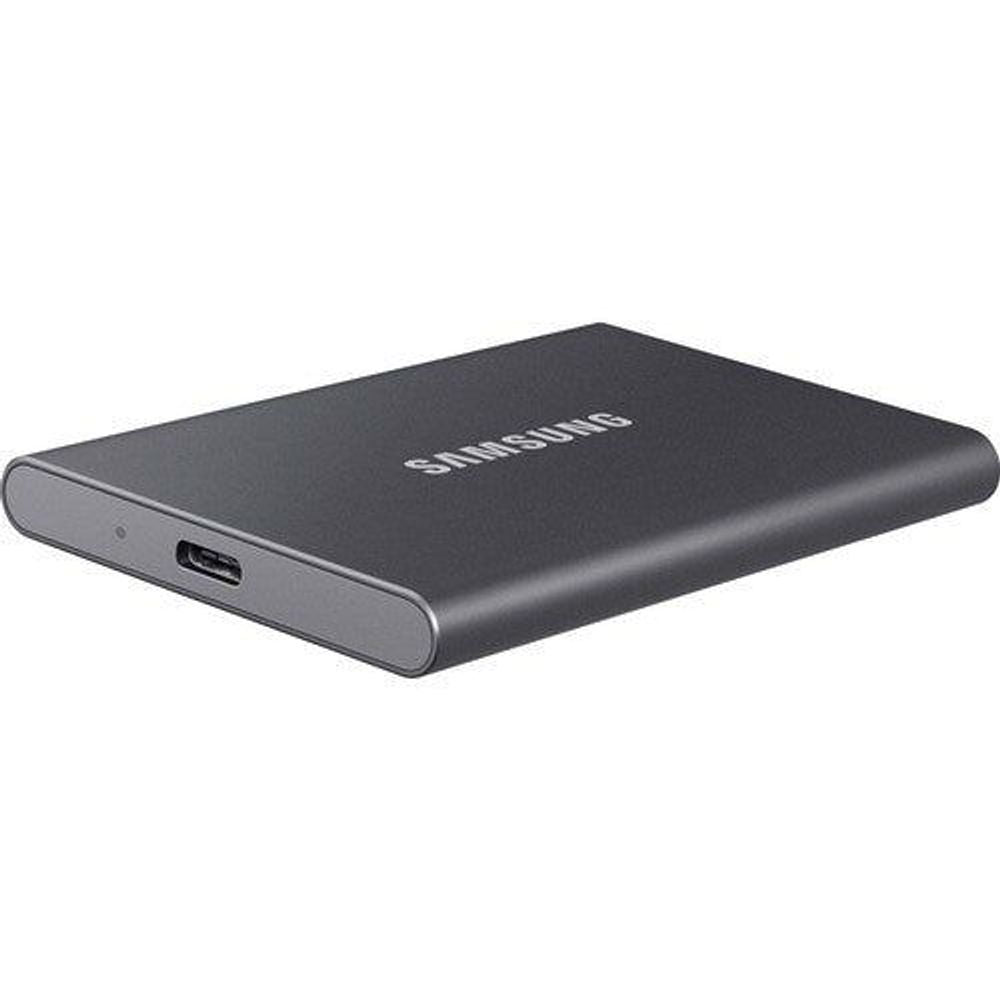 Samsung T7 portable SSD drive, dark gray with side USB-C port