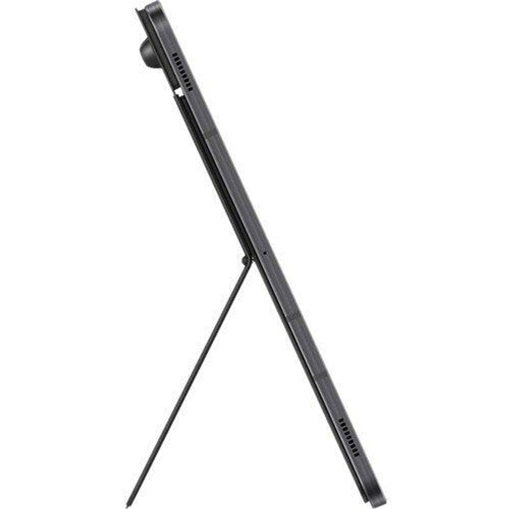 Black slim tablet cover on kickstand with side vent cutouts