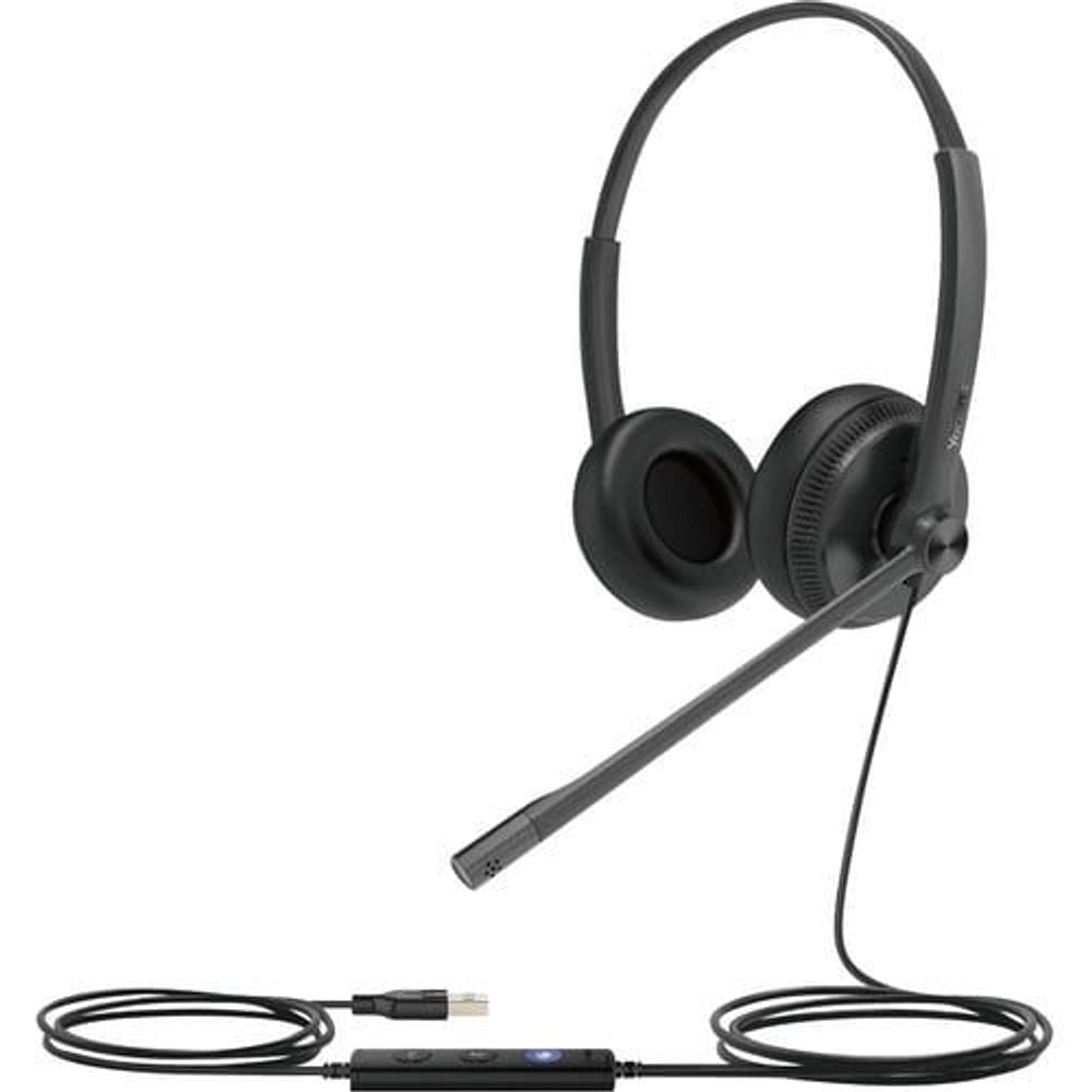 YEALINK UH34 USB DUAL WIRED HEADSET USB-A 2.0 NOISE CANCELLING MICROPH