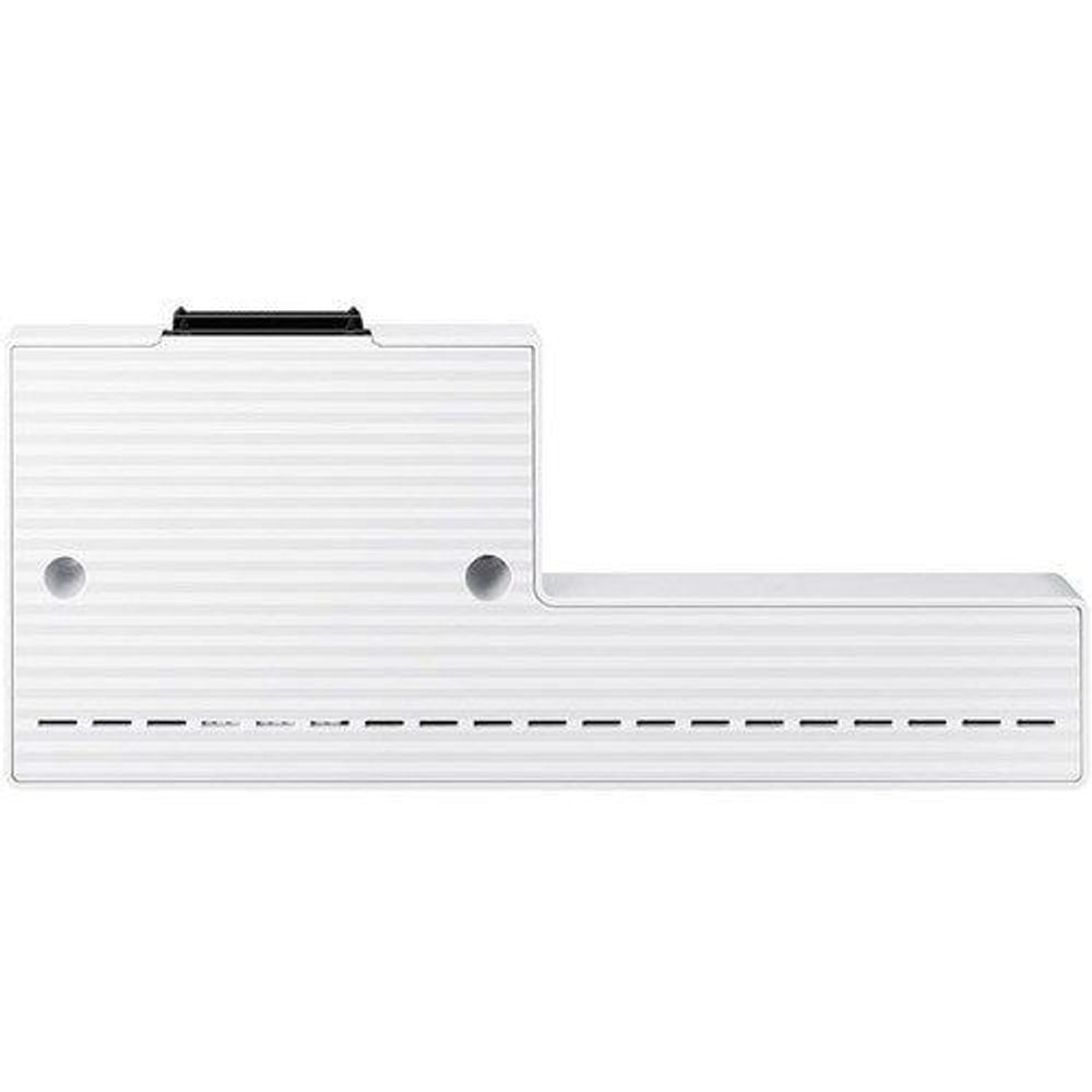 White rear mounting plate for wall tray with cable slot and screw holes