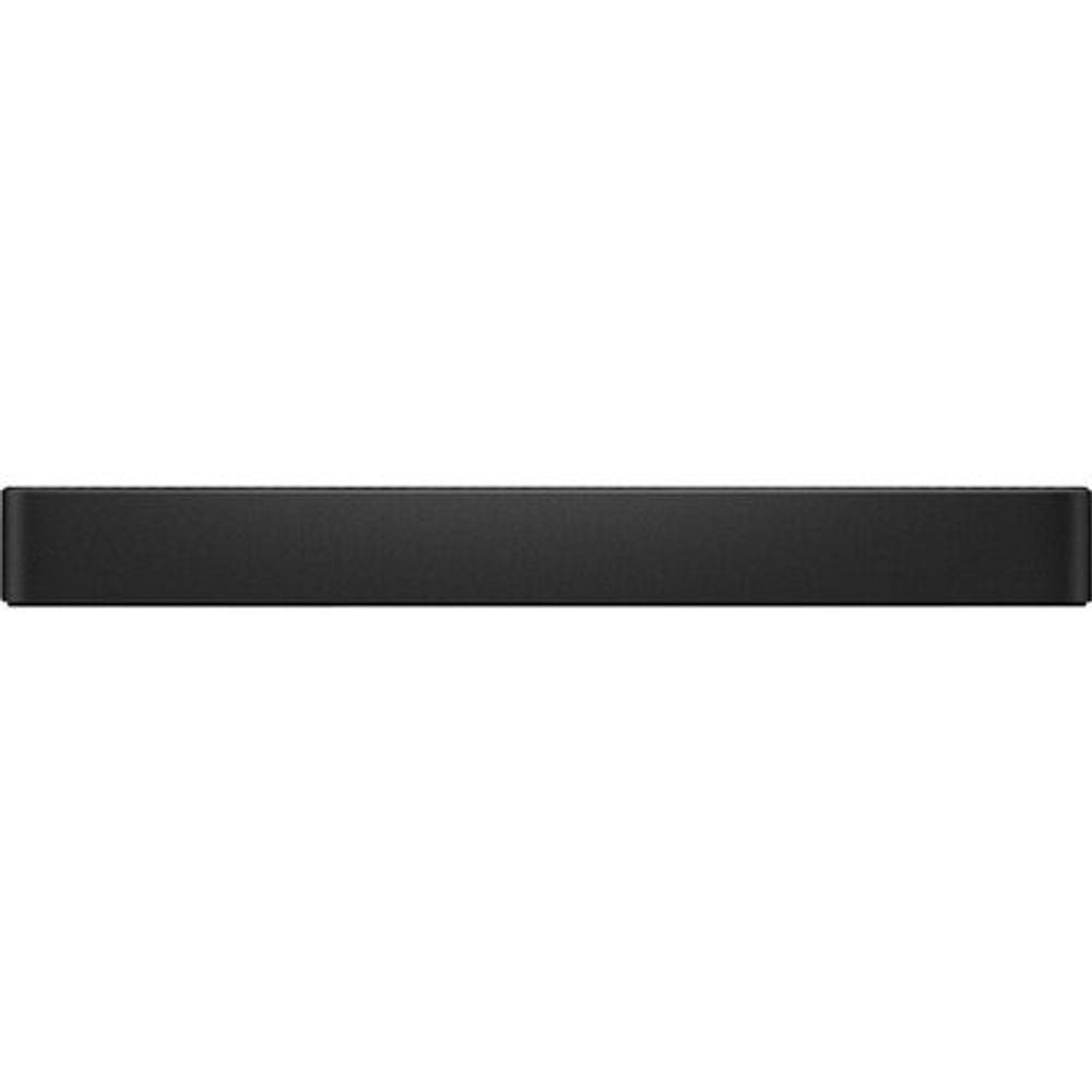 Black portable hard drive side profile