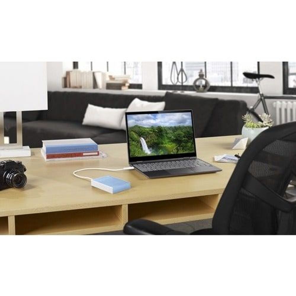 Seagate One Touch STKY1000402 1 TB Portable Hard Drive - External - Light Blue -