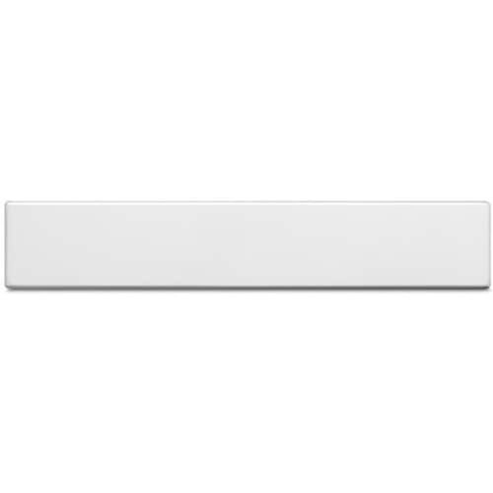 White back panel of portable hard drive, rectangular profile