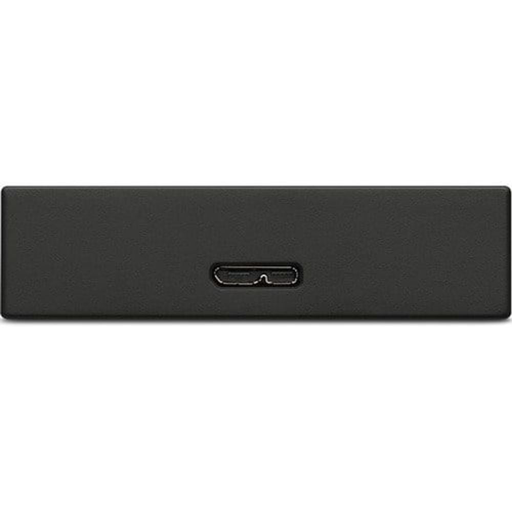 Seagate One Touch portable external hard drive, space gray back with USB port