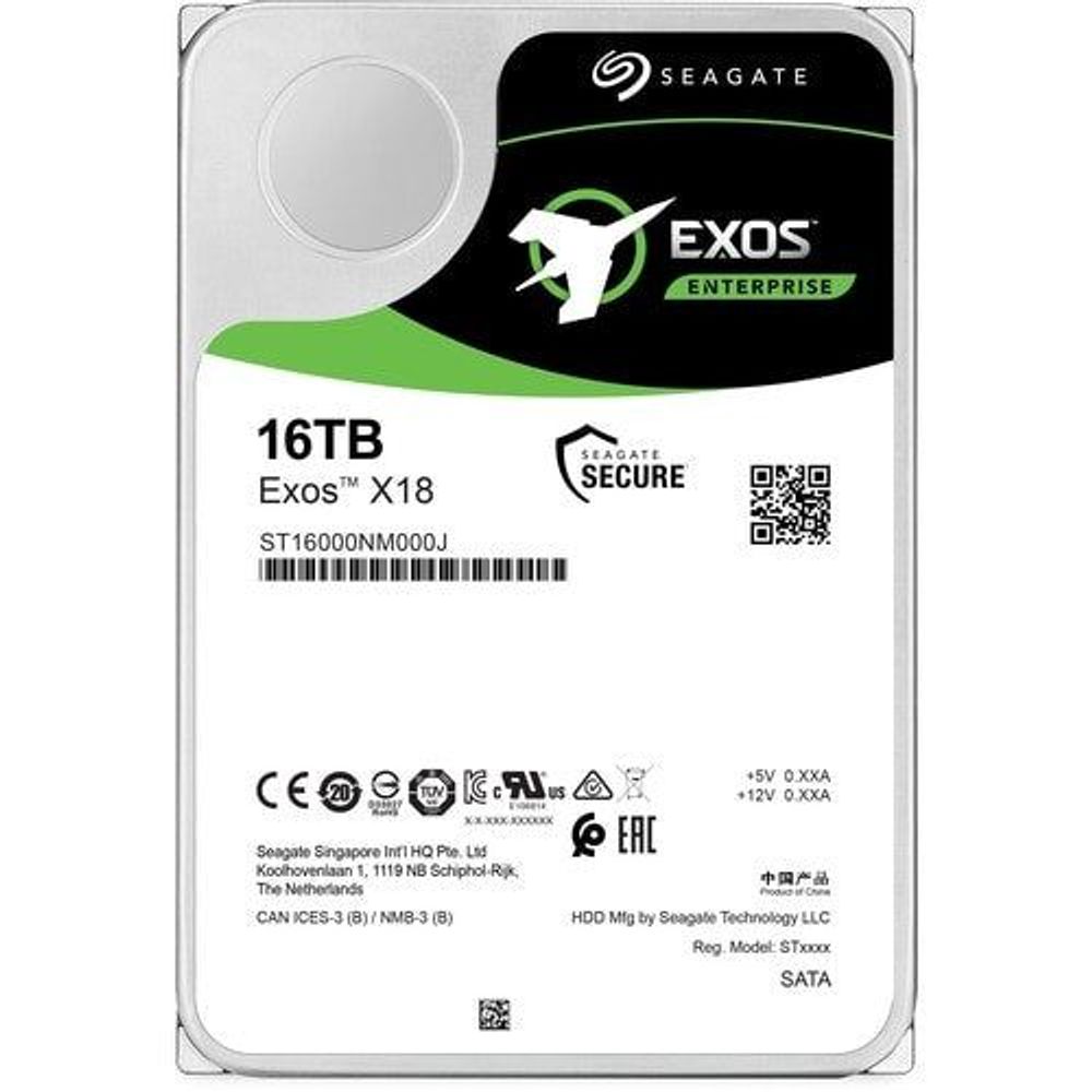 Seagate Exos X18 ST16000NM002H 16 TB Hard Drive - 3.5" Internal - SATA (SATA/600