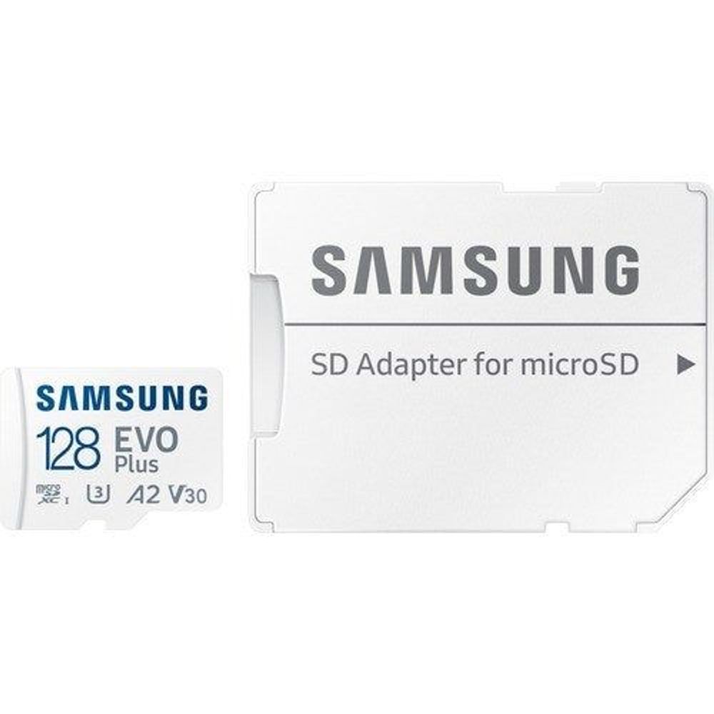 White SD adapter for microSD with Samsung EVO Plus 128 microSD insert
