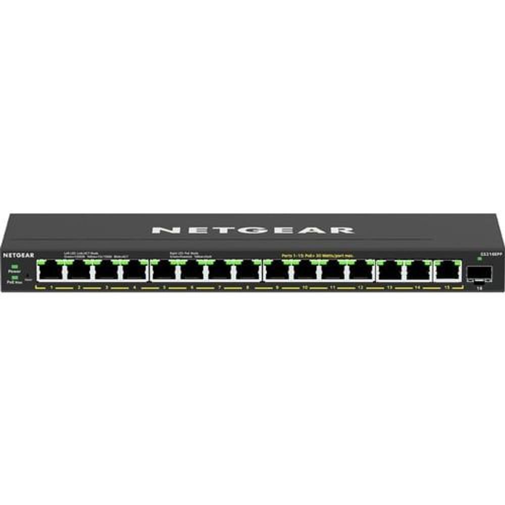 Netgear GS316EPP Ethernet Switch - 16 Ports - Gigabit Ethernet - 10/10